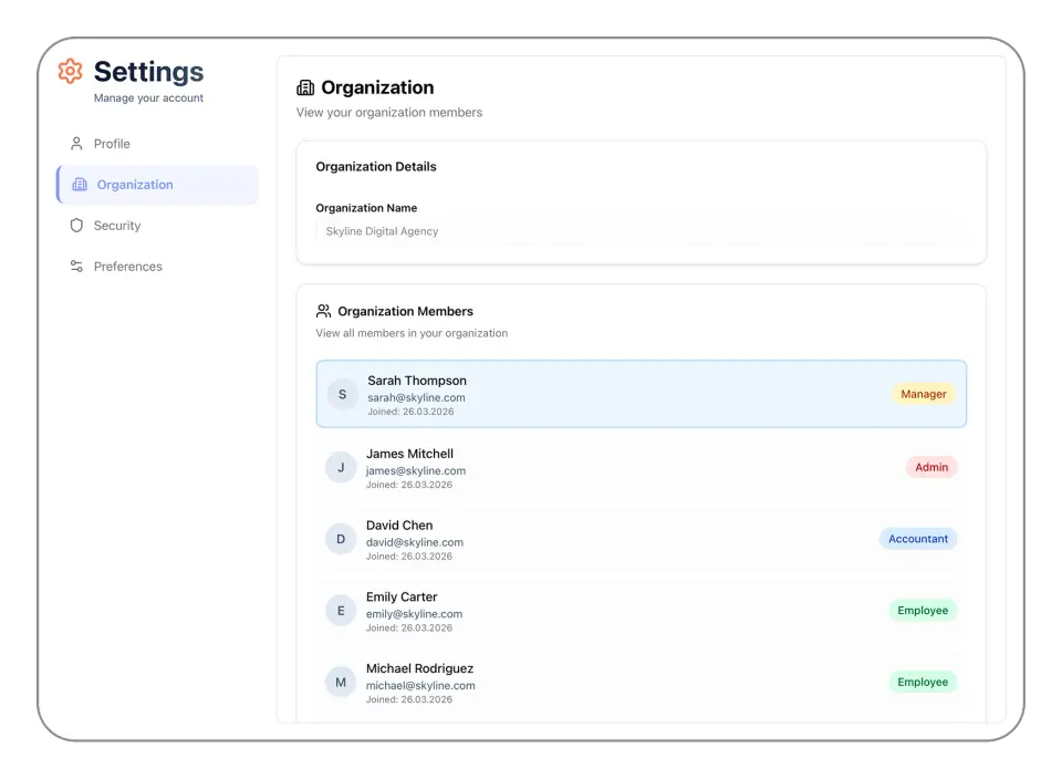 Manager action card with team review and approval shortcuts