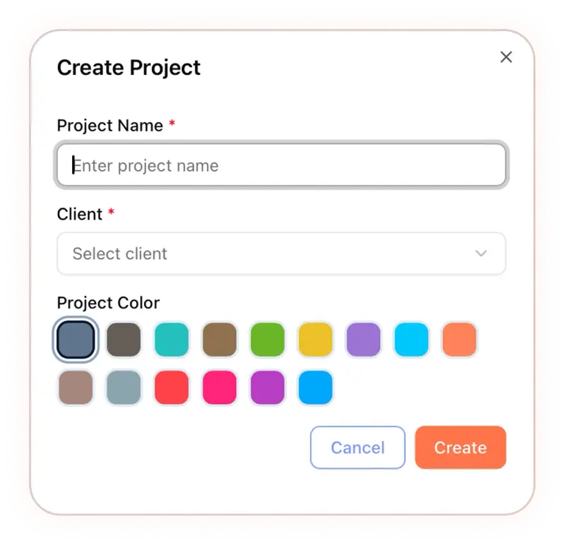 Project details card showing timeline and workload summary